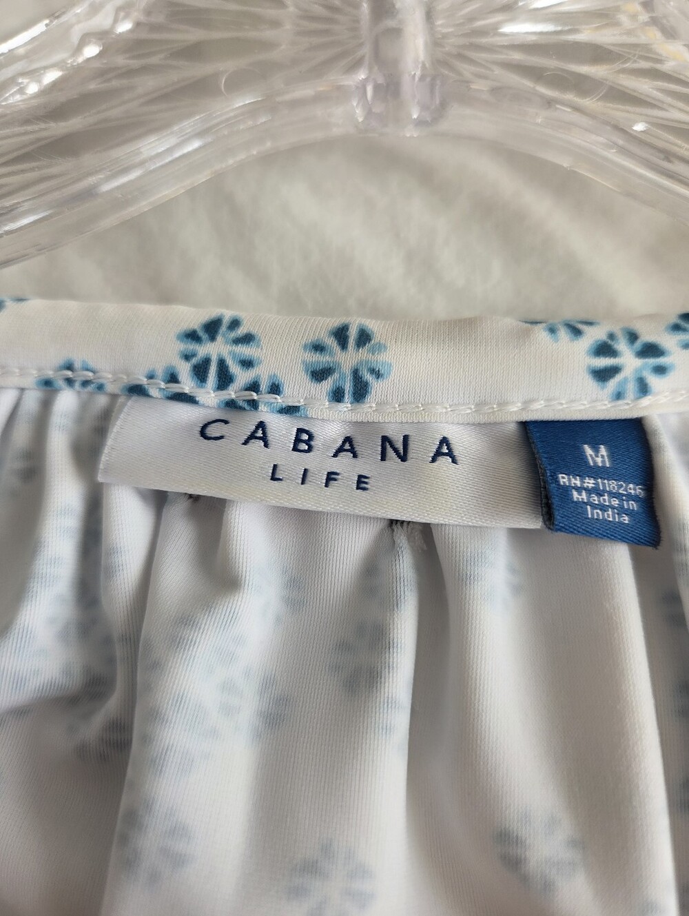 Cabana Life Light Blue Floral Tunic with Teal Accents - Picture 3 of 3